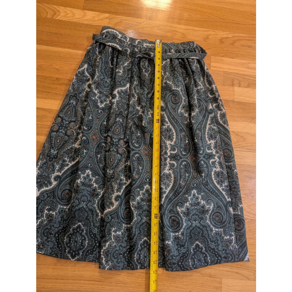 Vintage Green Paisley Midi Skirt Summit Sportswear Medium - Picture 9 of 12